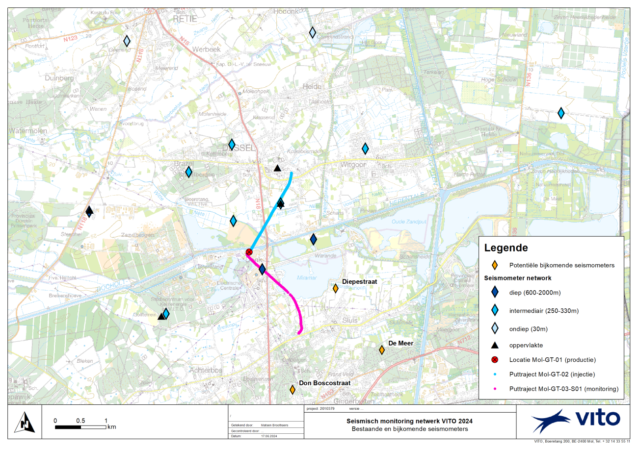 Seismometernetwerk VITO juni 2024